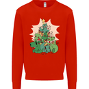 Christmas Dinosaur Xmas Tree T-Rex Funny Mens Sweatshirt Jumper Bright Red