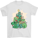 Christmas Dinosaur Xmas Tree T-Rex Funny Mens T-Shirt 100% Cotton White