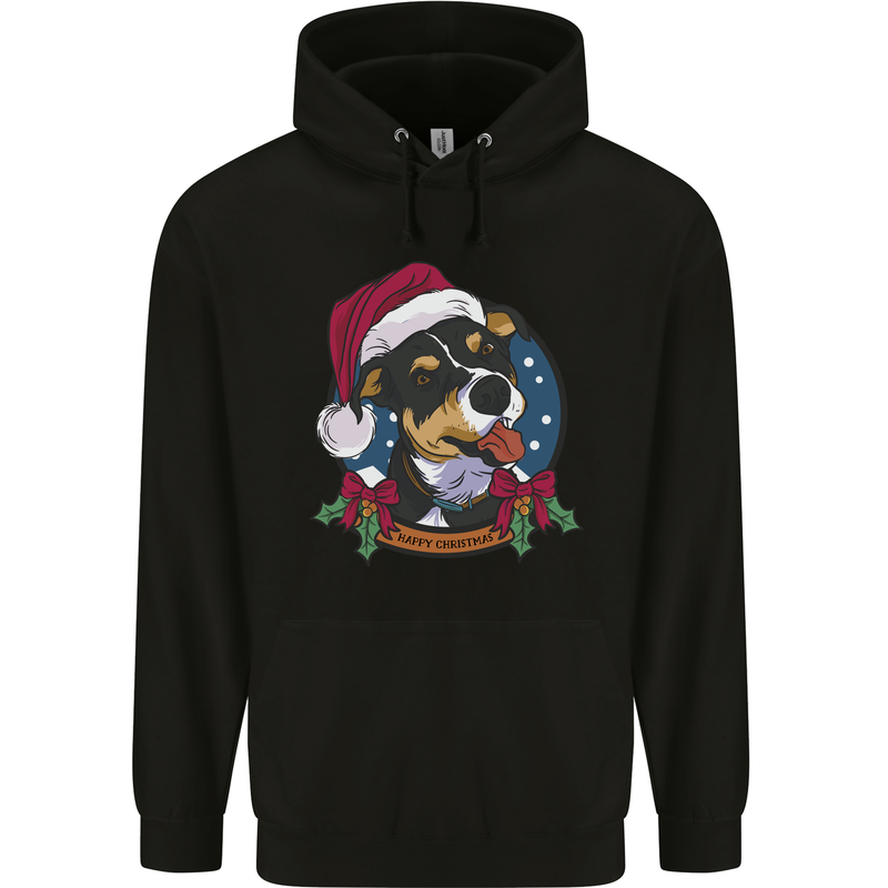 Christmas Doberman Dog Xmas Mens 80% Cotton Hoodie Black