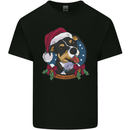 Christmas Doberman Dog Xmas Mens Cotton T-Shirt Tee Top Black