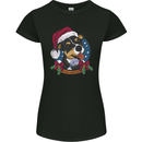 Christmas Doberman Dog Xmas Womens Petite Cut T-Shirt Black