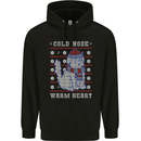 Christmas Dog Cold Nose Warm Heart Xmas Childrens Kids Hoodie Black