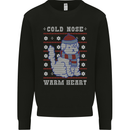 Christmas Dog Cold Nose Warm Heart Xmas Kids Sweatshirt Jumper Black