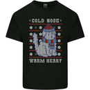 Christmas Dog Cold Nose Warm Heart Xmas Kids T-Shirt Childrens Black