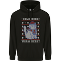 Christmas Dog Cold Nose Warm Heart Xmas Mens 80% Cotton Hoodie Black