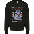 Christmas Dog Cold Nose Warm Heart Xmas Mens Sweatshirt Jumper Black