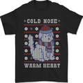 Christmas Dog Cold Nose Warm Heart Xmas Mens T-Shirt 100% Cotton Black