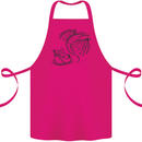 Christmas Dragon Pulling Santas Sleight Xmas Cotton Apron 100% Organic Pink