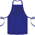 Christmas Dragon Pulling Santas Sleight Xmas Cotton Apron 100% Organic Royal Blue