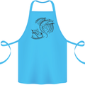 Christmas Dragon Pulling Santas Sleight Xmas Cotton Apron 100% Organic Turquoise