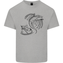 Christmas Dragon Pulling Santas Sleight Xmas Mens Cotton T-Shirt Tee Top Sports Grey