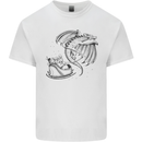 Christmas Dragon Pulling Santas Sleight Xmas Mens Cotton T-Shirt Tee Top White