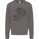 Christmas Dragon Pulling Santas Sleight Xmas Mens Sweatshirt Jumper Charcoal