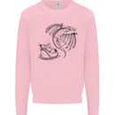 Christmas Dragon Pulling Santas Sleight Xmas Mens Sweatshirt Jumper Light Pink