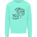Christmas Dragon Pulling Santas Sleight Xmas Mens Sweatshirt Jumper Peppermint