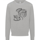 Christmas Dragon Pulling Santas Sleight Xmas Mens Sweatshirt Jumper Sports Grey