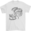 Christmas Dragon Pulling Santas Sleight Xmas Mens T-Shirt 100% Cotton White