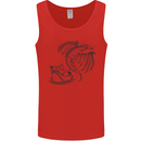 Christmas Dragon Pulling Santas Sleight Xmas Mens Vest Tank Top Red