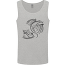 Christmas Dragon Pulling Santas Sleight Xmas Mens Vest Tank Top Sports Grey