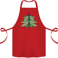 Christmas Dragonfly Xmas Tree Cotton Apron 100% Organic Red
