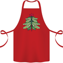 Christmas Dragonfly Xmas Tree Cotton Apron 100% Organic Red