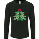 Christmas Dragonfly Xmas Tree Mens Long Sleeve T-Shirt Black