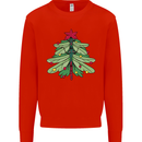 Christmas Dragonfly Xmas Tree Mens Sweatshirt Jumper Bright Red