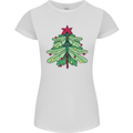 Christmas Dragonfly Xmas Tree Womens Petite Cut T-Shirt White