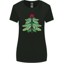 Christmas Dragonfly Xmas Tree Womens Wider Cut T-Shirt Black