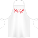 Christmas ECG Xmas Heartbeat Love Heart Cotton Apron 100% Organic White