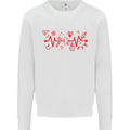 Christmas ECG Xmas Heartbeat Love Heart Kids Sweatshirt Jumper White