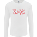 Christmas ECG Xmas Heartbeat Love Heart Mens Long Sleeve T-Shirt White