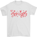 Christmas ECG Xmas Heartbeat Love Heart Mens T-Shirt 100% Cotton White