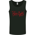 Christmas ECG Xmas Heartbeat Love Heart Mens Vest Tank Top Black