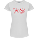 Christmas ECG Xmas Heartbeat Love Heart Womens Petite Cut T-Shirt White