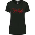 Christmas ECG Xmas Heartbeat Love Heart Womens Wider Cut T-Shirt Black