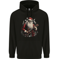 Christmas Electric Guitar Santa Rock n Roll Music Childrens Kids Hoodie Black