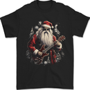 Christmas Electric Guitar Santa Rock n Roll Music Mens T-Shirt 100% Cotton Black