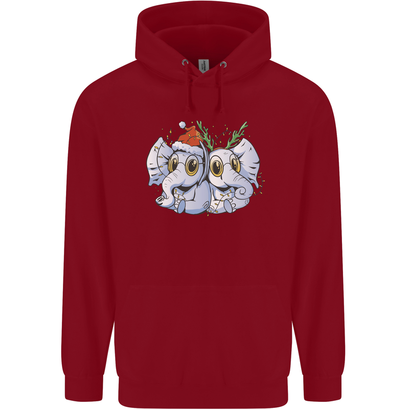 Christmas Elephants Xmas Childrens Kids Hoodie Red