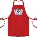 Christmas Elephants Xmas Cotton Apron 100% Organic Red