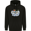 Christmas Elephants Xmas Mens 80% Cotton Hoodie Black