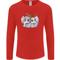 Christmas Elephants Xmas Mens Long Sleeve T-Shirt Red