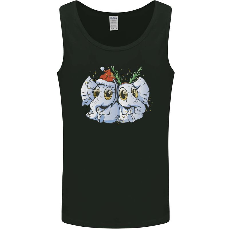 Christmas Elephants Xmas Mens Vest Tank Top Black