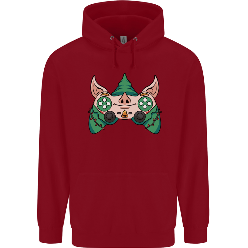 Christmas Elf Video Game Controller Joypad Xmas Childrens Kids Hoodie Red