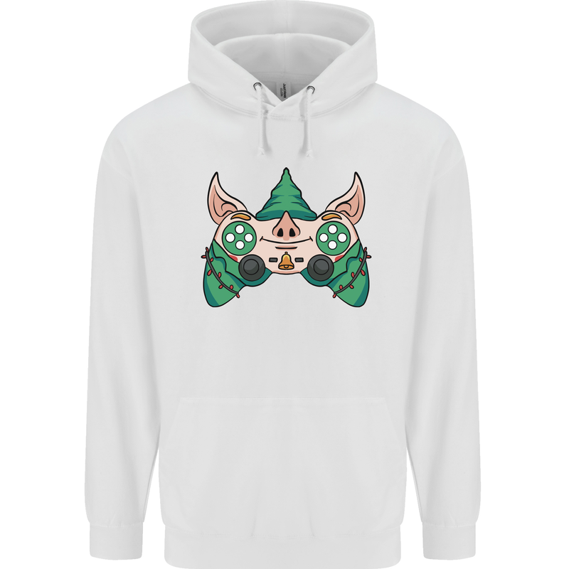 Christmas Elf Video Game Controller Joypad Xmas Childrens Kids Hoodie White