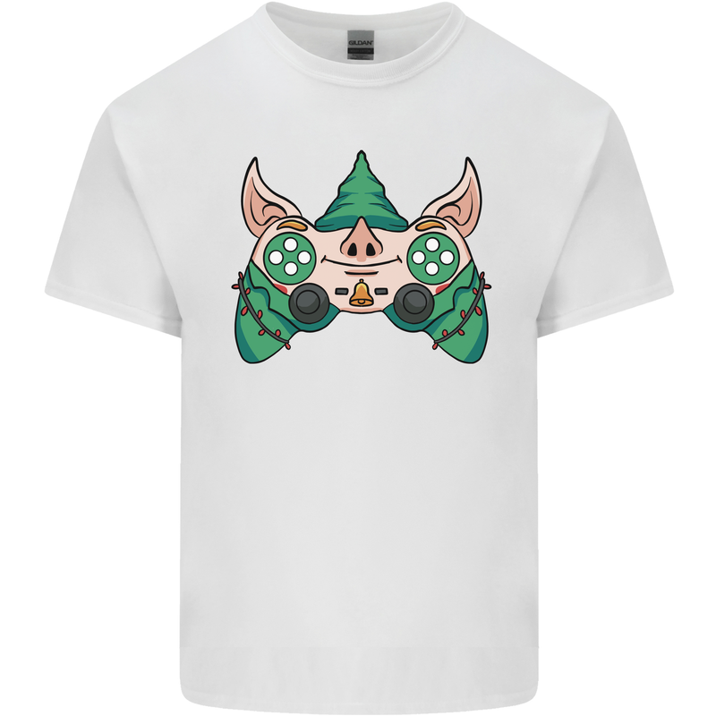 Christmas Elf Video Game Controller Joypad Xmas Kids T-Shirt Childrens White