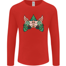 Christmas Elf Video Game Controller Joypad Xmas Mens Long Sleeve T-Shirt Red