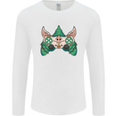 Christmas Elf Video Game Controller Joypad Xmas Mens Long Sleeve T-Shirt White