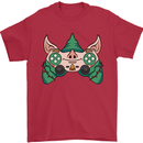 Christmas Elf Video Game Controller Joypad Xmas Mens T-Shirt 100% Cotton Red