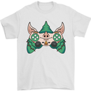 Christmas Elf Video Game Controller Joypad Xmas Mens T-Shirt 100% Cotton White